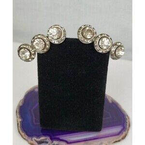 Vintage 1960's Pair of Rivoli Channel Set Rhinestone Bar Shoe Clips